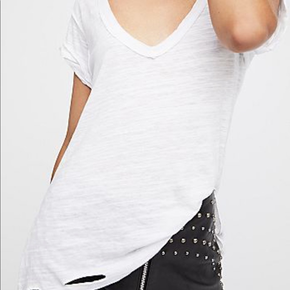 Free People We the Free Cali White Tee Shirt